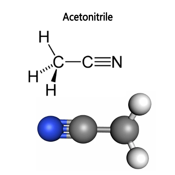 Acetonitrile molecular structure Acetonitrile molecular structure